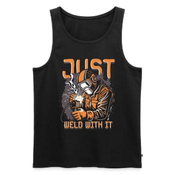Welder Welding Professional Just Weld With It - Men's Premium Organic Tank Top - black - Front - AI Model Male 178 light (178cm)