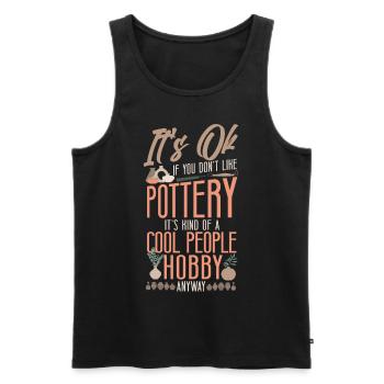 Poterie Céramiste Artiste C’est OK Si - Débardeur bio Premium Homme - noir - Devant - Michal (187cm)