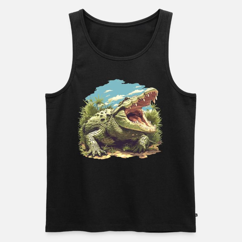 Krokodile Krokodil - Männer Premium Bio Tank Top - Schwarz