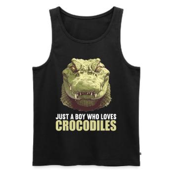 Krokodile Krokodil - Männer Premium Bio Tank Top - Schwarz - Vorne - AI Model Male 178 light (178cm)