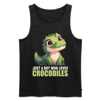 Krokodile Krokodil - Männer Premium Bio Tank Top - Schwarz - Vorne - AI Model Male 178 light (178cm)
