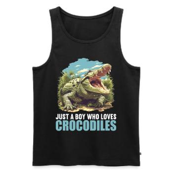 Krokodile Krokodil - Männer Premium Bio Tank Top - Schwarz - Vorne - AI Model Male 178 light (178cm)