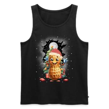 Peanut Peanuts Santa Xmas Christmas - Men's Premium Organic Tank Top - black - Front - AI Model Male 178 light (178cm)