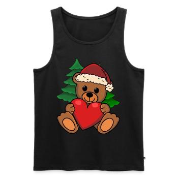 Teddy Heart Santa Claus Santa Claus Santa Claus - Men's Premium Organic Tank Top - black - Front - Michal (187cm)