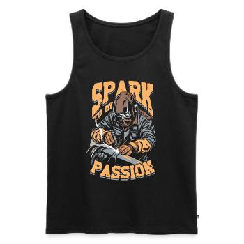 Welder Welding Specialist Spark To my Passion - Men's Premium Organic Tank Top - black - Front - AI Model Male 178 light (178cm)