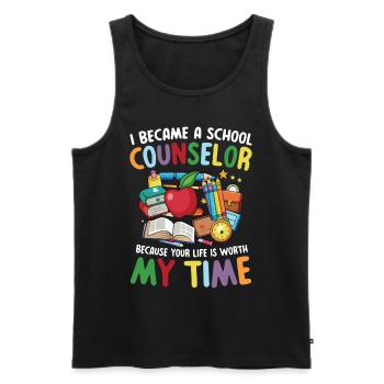 I Became A School Counselor Schulberater - Männer Premium Bio Tank Top - Schwarz - Vorne - AI Model Male 178 light (178cm)