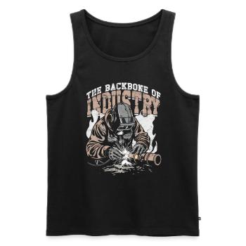 Welder Welding Professional The Backbone Of Industry - Men's Premium Organic Tank Top - black - Front - AI Model Male 178 light (178cm)