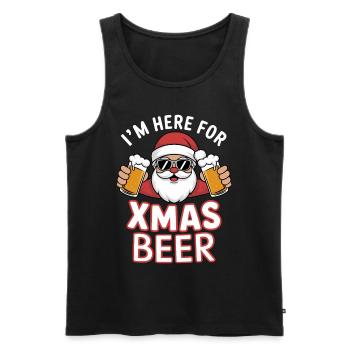 Weihnachtsmann Bier Weihnachten Spruch - Männer Premium Bio Tank Top - Schwarz - Vorne - Michal (187cm)