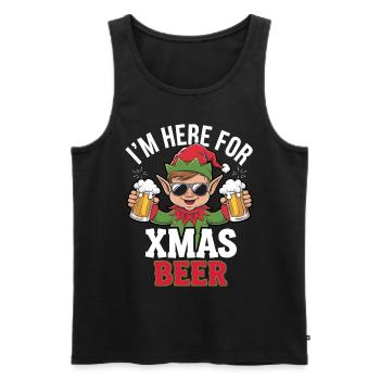 Citation de Noël sur la bière de Noël Elf - Débardeur bio Premium Homme - noir - Devant - Michal (187cm)
