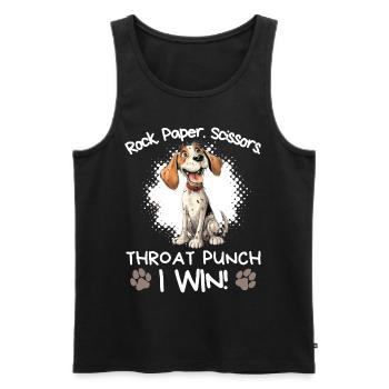Rock Paper Scissors Throat Punch - Spaniel Humor - Männer Premium Bio Tank Top - Schwarz - Vorne - AI Model Male 178 light (178cm)