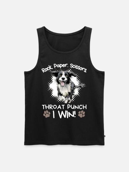 Rock Paper Scissors Throat Punch - Border Collie - Men's Premium Organic Tank Top - black
