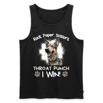 Rock Paper Scissors Deutscher Schäferhund Humo - Männer Premium Bio Tank Top - Schwarz - Vorne - Michal (187cm)