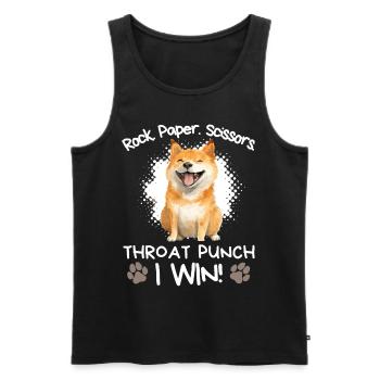 Roche Papier Ciseaux Shiba Inu Sarcasme Humour - Débardeur bio Premium Homme - noir - Devant - Michal (187cm)