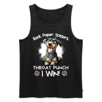 Roche Papier Ciseaux Rottweiler Humour drôle - Débardeur bio Premium Homme - noir - Devant - Michal (187cm)