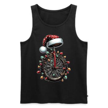 Monocycle Monocycle Chapeau de Noël - Débardeur bio Premium Homme - noir - Devant - Michal (187cm)