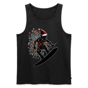 Wakeboarding Wakeboard Wakeboarder Santa Hat - Men's Premium Organic Tank Top - black - Front - Michal (187cm)