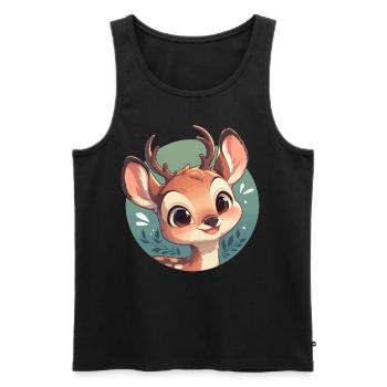 Hirsche Hirsch - Männer Premium Bio Tank Top - Schwarz - Vorne - AI Model Male 178 light (178cm)