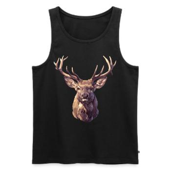 Hirsche Hirsch - Männer Premium Bio Tank Top - Schwarz - Vorne - AI Model Male 178 light (178cm)