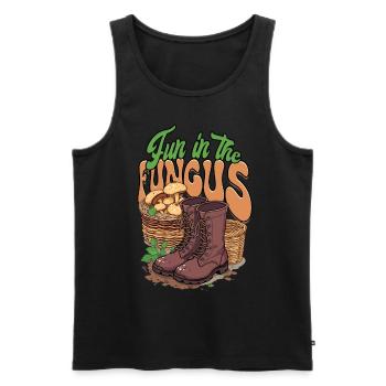Pilzsammler Pilzzüchter Fun in the Fungus - Männer Premium Bio Tank Top - Schwarz - Vorne - Michal (187cm)