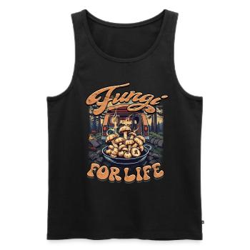 Pilzsammler Pilzzüchter Fungi For Life - Männer Premium Bio Tank Top - Schwarz - Vorne - Michal (187cm)