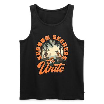 Pilzsammler Pilzzüchter Shroom Seekers Unite - Männer Premium Bio Tank Top - Schwarz - Vorne - Michal (187cm)