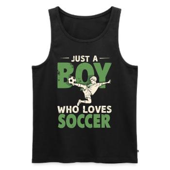Football Joueur de football, Joueur de football Garçon - Débardeur bio Premium Homme - noir - Devant - AI Model Male 178 light (178cm)