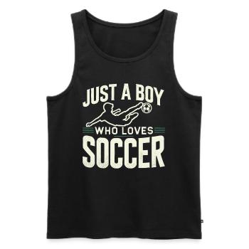 Football Joueur de football, Joueur de football Garçon - Débardeur bio Premium Homme - noir - Devant - AI Model Male 178 light (178cm)