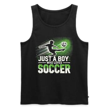 Fußball Fußballer, Fussballspieler Junge - Männer Premium Bio Tank Top - Schwarz - Vorne - AI Model Male 178 light (178cm)