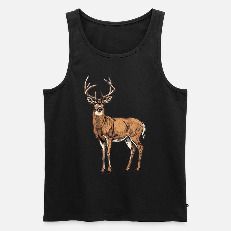Hirsche Hirsch - Männer Premium Bio Tank Top - Schwarz