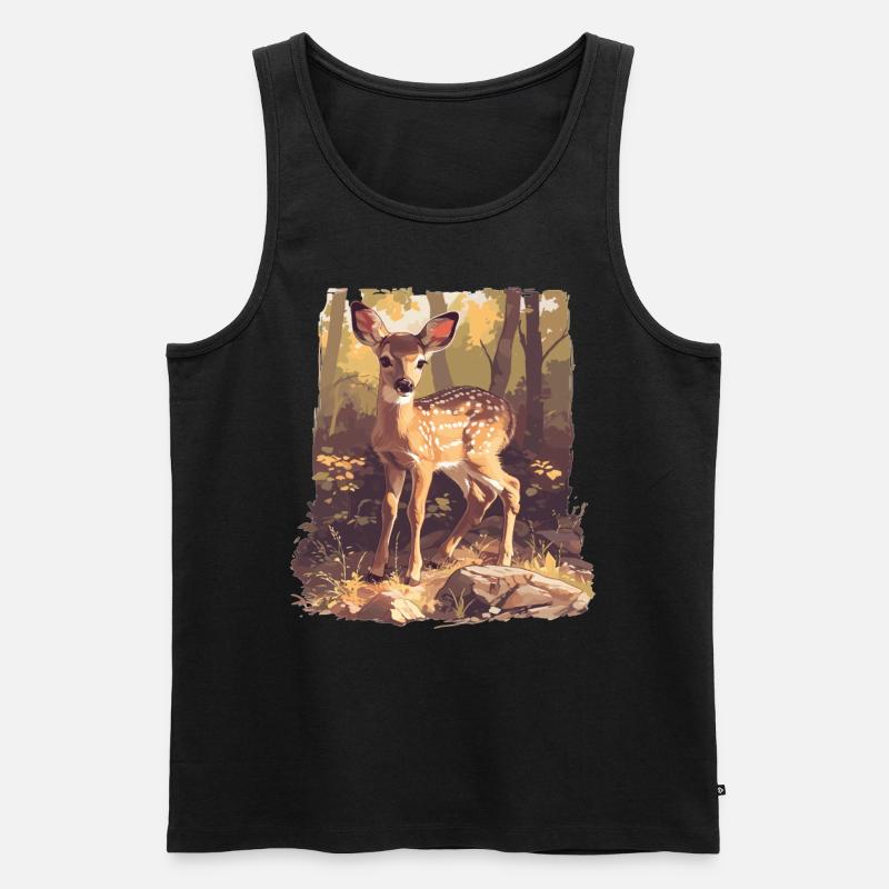 Hirsche Hirsch - Männer Premium Bio Tank Top - Schwarz