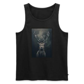 Hirsche Hirsch - Männer Premium Bio Tank Top - Schwarz - Vorne - AI Model Male 178 light (178cm)