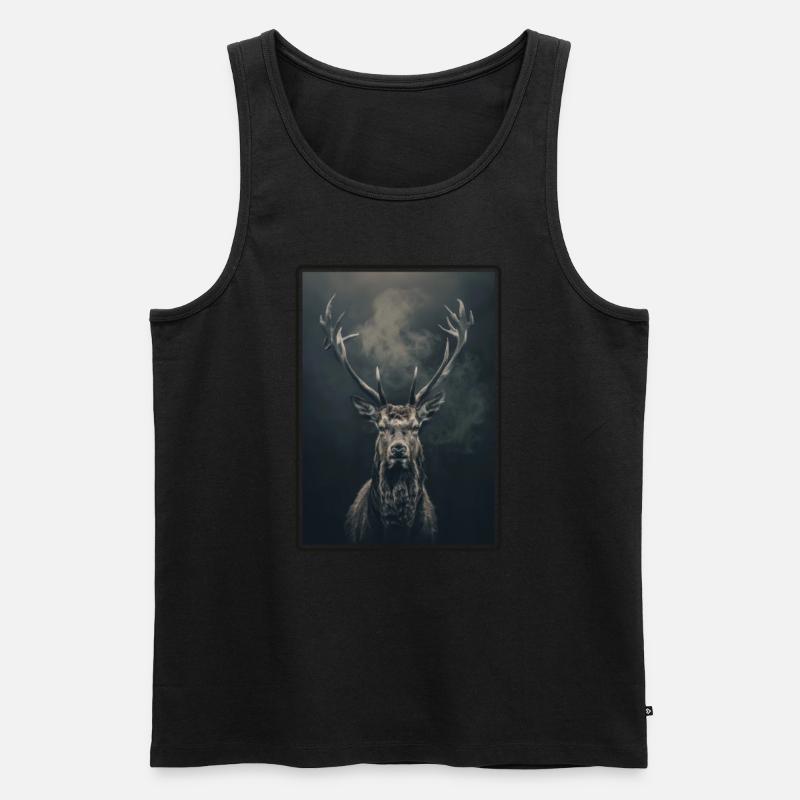 Hirsche Hirsch - Männer Premium Bio Tank Top - Schwarz