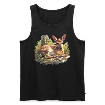 Hirsche Hirsch - Männer Premium Bio Tank Top - Schwarz - Vorne - AI Model Male 178 light (178cm)