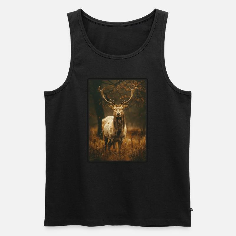 Hirsche Hirsch - Männer Premium Bio Tank Top - Schwarz