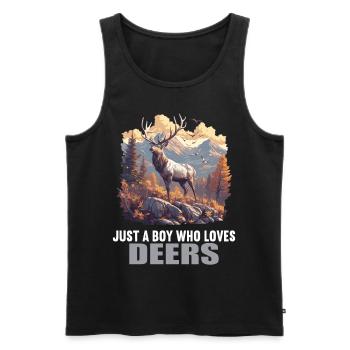 Hirsche Hirsch - Männer Premium Bio Tank Top - Schwarz - Vorne - AI Model Male 178 light (178cm)