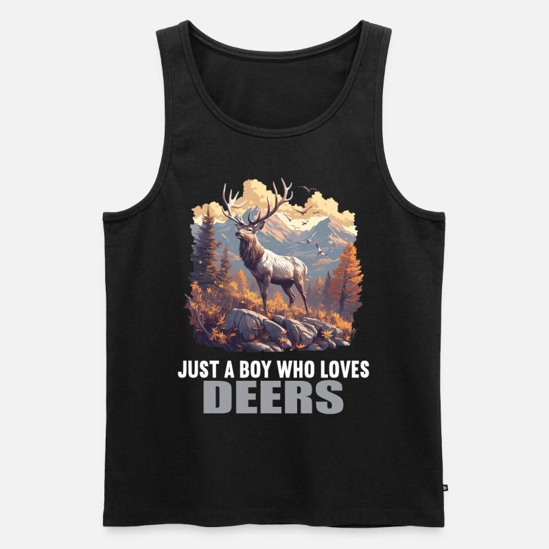 Hirsche Hirsch - Männer Premium Bio Tank Top - Schwarz