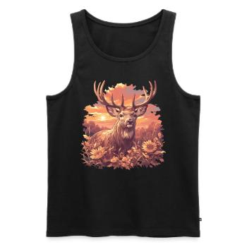 Hirsche Hirsch - Männer Premium Bio Tank Top - Schwarz - Vorne - AI Model Male 178 light (178cm)