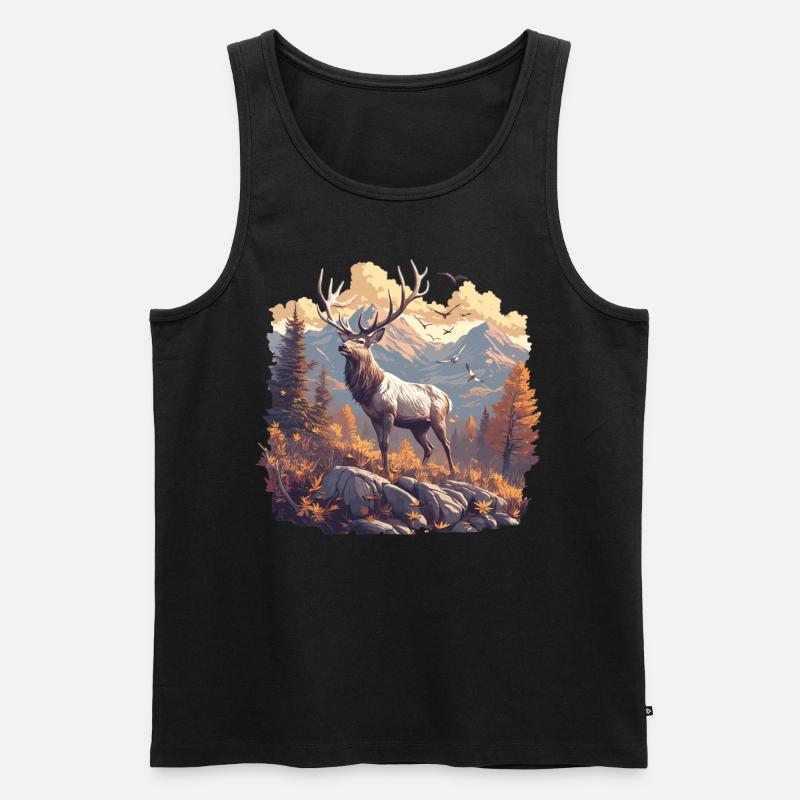 Deer Deer - Men's Premium Organic Tank Top - black