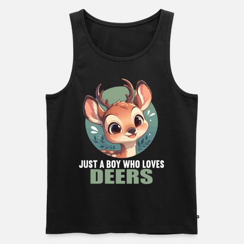 Hirsche Hirsch - Männer Premium Bio Tank Top - Schwarz