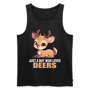 Hirsche Hirsch - Männer Premium Bio Tank Top - Schwarz - Vorne - Michal (187cm)