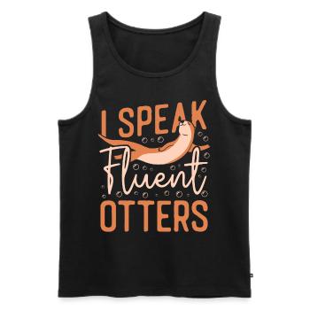 Otter I Speak Fluent Otter - Männer Premium Bio Tank Top - Schwarz - Vorne - Michal (187cm)