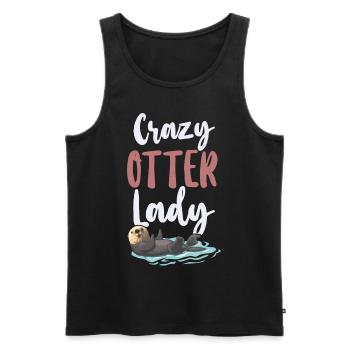 Otter Crazy Otter Lady - Männer Premium Bio Tank Top - Schwarz - Vorne - Michal (187cm)