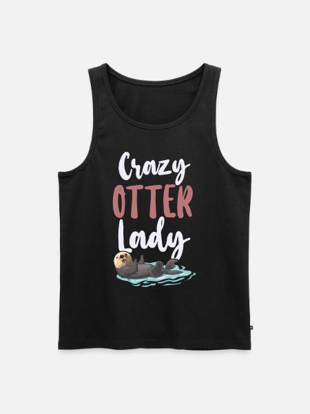 Otter Crazy Otter Lady - Men's Premium Organic Tank Top - black