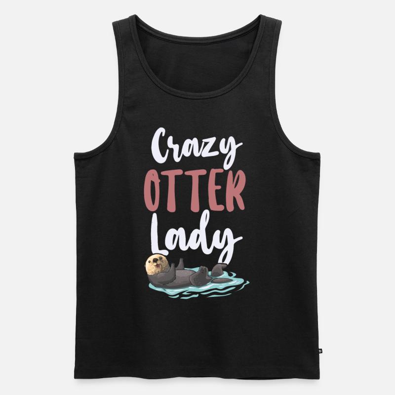 Otter Crazy Otter Lady - Männer Premium Bio Tank Top - Schwarz