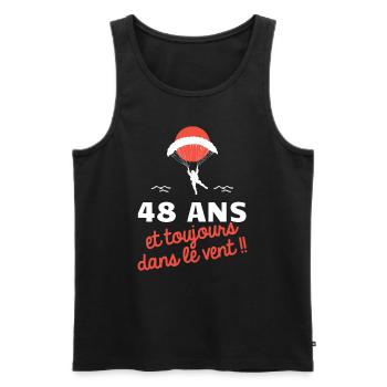 idée cadeau anniversaire amateurs de parapente - Débardeur bio Premium Homme - noir - Devant - Michal (187cm)