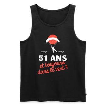 idée cadeau anniversaire amateurs de parapente - Débardeur bio Premium Homme - noir - Devant - Michal (187cm)
