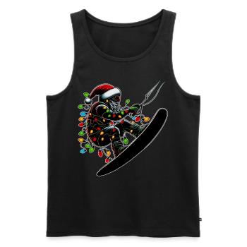 Wakeboarding Santa Claus Wakeboarder Christmas - Men's Premium Organic Tank Top - black - Front - Michal (187cm)