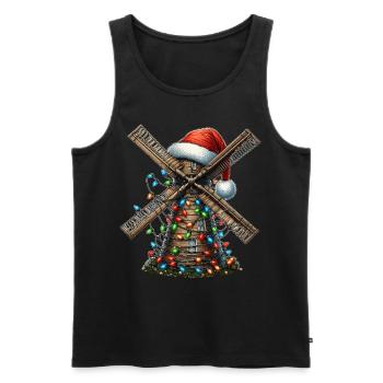 Windmühle Windkraft Weihnachtsmütze Xmas - Männer Premium Bio Tank Top - Schwarz - Vorne - Michal (187cm)