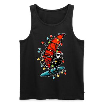 Windsurfing Santa Claus Windsurfer Christmas X - Men's Premium Organic Tank Top - black - Front - Michal (187cm)