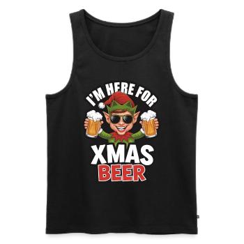 Citation de Noël sur la bière de Noël Elf - Débardeur bio Premium Homme - noir - Devant - Michal (187cm)